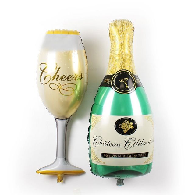 Party Propz Champagne Glass and Bottle Foil Balloons For Party Decoration